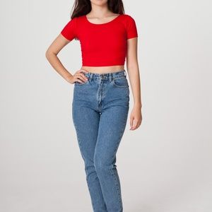 American Apparel Cotton Spandex Crop T-Shirt